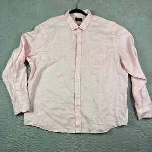 UNTUCKit Men's XXX Large Pink‎ Linen Wrinkle Resistant Button Down Shirt